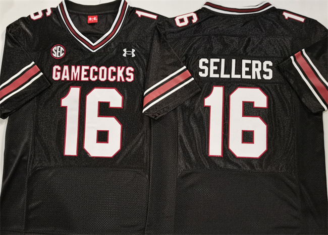 Men's Black South Carolina Fighting Gamecocks #16 LaNorris Sellers Stitched Jersey